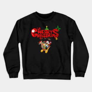 Merry Christmas with black cat and deer Crewneck Sweatshirt